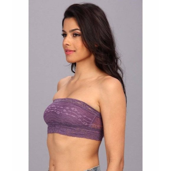 Free People Other - FREE PEOPLE Lace Bandeau Bralette Bra Deep Lavender Purple Medium NEW